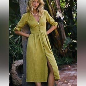Free People Olive Green Midi Dress